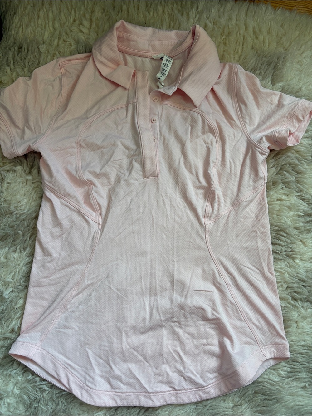lululemon athletica Pale Pink Button Polo